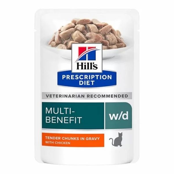 Корм лікувальний Hill's Prescription Diet w/d Multi-Benefit для котів з цукровим діабетом з куркою 85 г 607211 фото